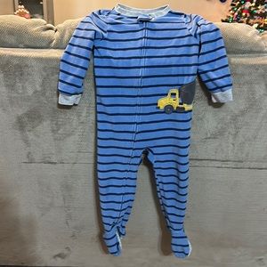 Blue truck onesie pjs footies